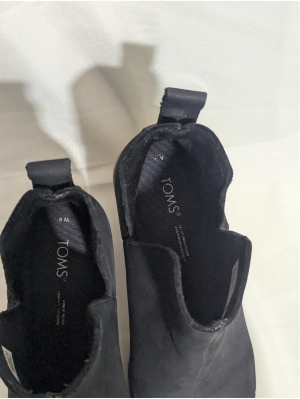 Toms Womens Black Suede V-Cut Ankle Booties abluck Heel Size 8 - Picture 6 of 7